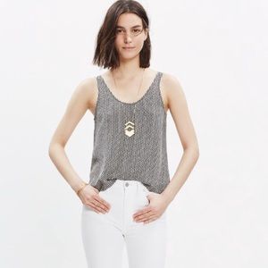 Madewell Silk Sundown Tank in Triangle Print EUC
